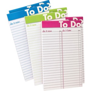 Ampad+To+Do+List+Notepad+-+50+Sheets+-+5%26quot%3B+x+8%26quot%3B+-+White+Paper+-+Assorted+Cover+-+Micro+Perforated+-+6+%2F+Pack