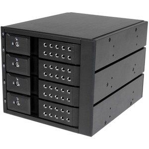 StarTech.com 4 Bay Aluminum Trayless Hot Swap Mobile Rack Backplane for 3.5in SAS II/SATA III - 6 Gbps HDD - Connect and hot swap four 3.5in SATA III or SAS II hard drives to your computer system in three 5.25" bays, with support for SATA 6 Gbps - Trayless SATA Backplane - Hot Swap Bay - Backplane - Mobile Rack - SATA 6 Gbps - Key Lock - 70mm Fan
