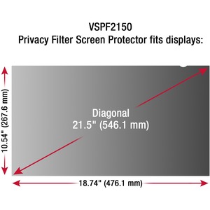 Viewsonic Privacy Filter Screen Protector Black - For 21.5"Monitor