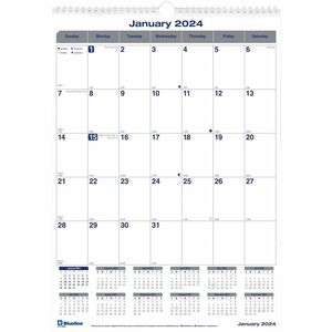 Blueline+Net+Zero+Carbon+Wall+Calendar+-+Julian+Dates+-+Monthly+-+12+Month+-+January+2024+-+December+2024+-+1+Month+Single+Page+Layout+-+12%26quot%3B+x+17%26quot%3B+White+Sheet+-+Twin+Wire+-+White+-+Chipboard+-+Black+CoverReference+Calendar%2C+Reinforced%2C+Tear-off+-+1+Each