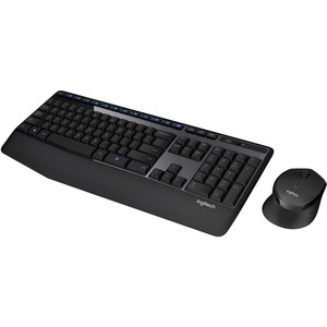 Logitech Wireless Combo MK345 - USB Wireless RF 2.40 GHz Keyboard - Black - USB Wireless RF Mouse - Optical - 1000 dpi - 3 Button - Scroll Wheel - Black - On/Off Switch Hot Key(s) - Right-handed Only - AAA, AA - Compatible with Computer for PC