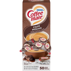 Coffee mate Liquid Creamer Tub Singles, Gluten-Free - Cafe Mocha Flavor - 0.38 fl oz (11 mL) - 50/Box - 50 Serving