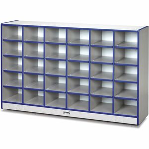 Jonti-Craft+Rainbow+Accents+Toddler+Single+Storage+-+30+Compartment%28s%29+-+35.50%26quot%3B+Height+x+57.50%26quot%3B+Width+x+15%26quot%3B+Depth+-+Laminated%2C+Chip+Resistant+-+Blue+-+Rubber+-+1+Each