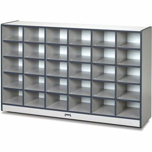 Jonti-Craft+Rainbow+Accents+Toddler+Single+Storage+-+30+Compartment%28s%29+-+35.50%26quot%3B+Height+x+57.50%26quot%3B+Width+x+15%26quot%3B+Depth+-+Laminated%2C+Chip+Resistant+-+Navy+-+Rubber+-+1+Each