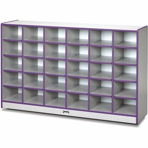Jonti-Craft+Rainbow+Accents+Toddler+Single+Storage+-+30+Compartment%28s%29+-+35.50%26quot%3B+Height+x+57.50%26quot%3B+Width+x+15%26quot%3B+Depth+-+Laminated%2C+Chip+Resistant+-+Purple+-+Rubber+-+1+Each