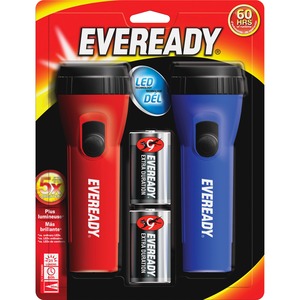 Eveready+LED+Economy+Flashlight+-+LED+-+9+lm+Lumen+-+1+x+D+-+Polypropylene+-+Blue%2C+Red+-+2+%2F+Pack