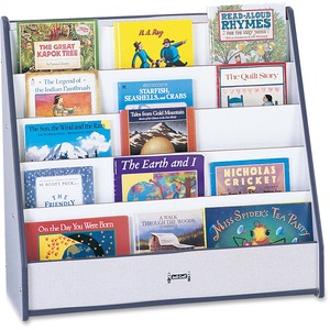 Jonti-Craft+Rainbow+Accents+Laminate+5-shelf+Pick-a-Book+Stand+-+5+Compartment%28s%29+-+Compartment+Size+%3A+1%26quot%3B+-+27.50%26quot%3B+Height+x+30%26quot%3B+Width+x+13.50%26quot%3B+Depth+-+Durable%2C+Laminated%2C+Rounded+Corner+-+Navy+-+1+Each