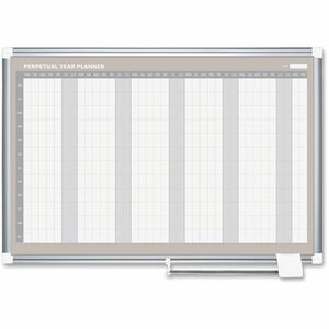 MasterVision+Magnetic+12-Month+Planner+-+Monthly+-+12+Month+-+Silver+Gray%2C+White%2C+Pale+Gray+-+Aluminum%2C+Lacquered+Steel+-+36%26quot%3B+Height+x+48%26quot%3B+Width+-+Durable%2C+Accessory+Tray%2C+Dry+Erase+Surface%2C+Magnetic+-+1+Each