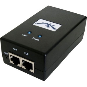 Ubiquiti PoE Adapter - 120 V AC, 230 V AC Input - 24 V DC, 1 A Output - 1 x Gigabit Ethernet Input Port(s) - 1 x PoE Output Port(s) - 24 W