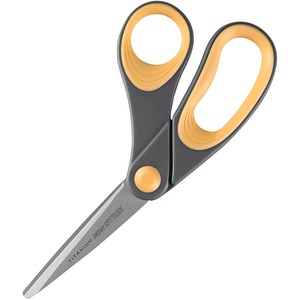 SKILCRAFT%C2%AE+Titanium+Bent+Scissors+-+Bent+-+Titanium+-+Gray%2FYellow+-+1+Each