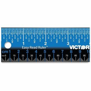 Victor+Stainless+Steel+Dual+Colour+Easy+Read+Ruler+-+12%26quot%3B+Length+-+1%2F4%2C+1%2F8%2C+1%2F16+Graduations+-+Metric%2C+Imperial+Measuring+System+-+Stainless+Steel+-+Blue%2C+Black+-+1+Each