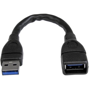 StarTech.com 6in Black USB 3.0 Extension Adapter Cable A to A - M/F