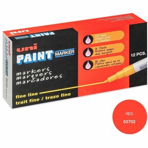 uniball%26%238482%3B+uni-Paint+PX-21+Oil-Based+Marker+-+Fine+Marker+Point+-+Red+Ink+-+Oil+Based+-+1+Dozen