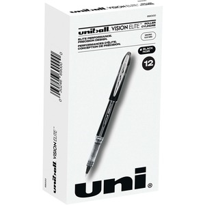 uniball%26trade%3B+Vision+Elite+Rollerball+Pen+-+Micro+Pen+Point+-+0.5+mm+Pen+Point+Size+-+Black+-+1+Dozen