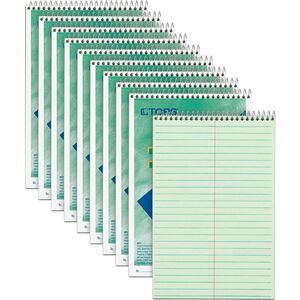 TOPS+Steno+Books+-+80+Sheets+-+Wire+Bound+-+Gregg+Ruled+Margin+-+6%26quot%3B+x+9%26quot%3B+-+Green+Tint+Paper+-+Snag+Resistant%2C+Acid-free%2C+Heavyweight+-+1+Dozen
