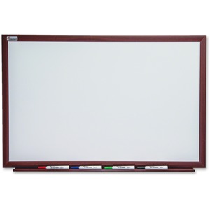 SKILCRAFT%C2%AE+Dry-erase+Whiteboard+-+60%26quot%3B+%285+ft%29+Width+x+36%26quot%3B+%283+ft%29+Height+-+Porcelain+Surface+-+Mahogany+Wood+Frame+-+Rectangle+-+Magnetic+-+Scratch+Resistant%2C+Dent+Resistant%2C+Marker+Tray%2C+Ghost+Resistant%2C+Stain+Resistant%2C+Easy+to+Clean+-+1+Each