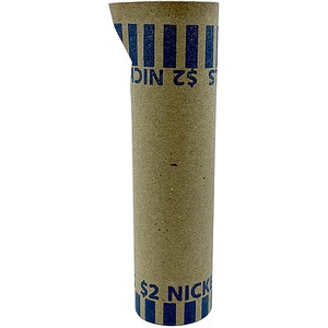 PAP-R Tubular Coin Wrappers - Total $2.00 in 40 Coins of 5? Denomination - Heavy Duty, Burst Resistant - Kraft - Blue