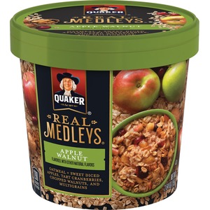 Quaker Oats Real Medleys Apple Walnut Oatmeal - Apple Walnut - 1.34 oz - 12 / Carton