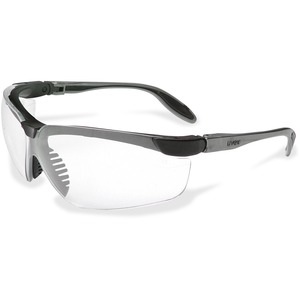 Uvex Safety Genesis Slim Clear Lens Safety Eyewear - Scratch Resistant, Flexible, Padded, Comfortable, Ventilation, Adjustable Temple, Wraparound Lens, Anti-fog - 1 Each
