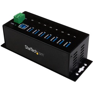 StarTech.com 7 Port Industrial USB 3.0 Hub with ESD - Add seven USB 3.0 ports with this DIN rail or surface-mountable metal hub - 15kV ESD Protection - DIN Rail and Wall-mountable USB Hub with Rugged Housing - Seven Port SuperSpeed USB 3 Hub - Terminal Block Power & Wide Operating Temperature