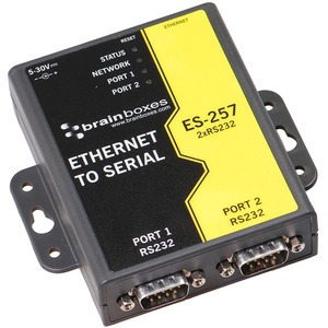 Brainboxes ES-257 Ethernet to Serial Device Server - x Network (RJ-45) x Serial Port - Fas