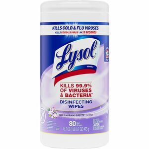 Lysol+Early+Morning+Breeze+Disinfecting+Wipes+-+For+Multipurpose%2C+Multi+Surface+-+Early+Morning+Breeze+Scent+-+80+%2F+Canister+-+1+Each+-+Disinfectant%2C+Pre-moistened%2C+Anti-bacterial+-+White