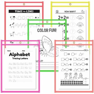 C-Line+Reusable+Dry+Erase+Pockets%2C+Assorted%2C+9+x+12%2C+25%2FBX+-+Neon+Red%2C+Neon+Orange%2C+Neon+Yellow%2C+Neon+Green%2C+Neon+Pink+Frame+-+Rectangle+-+Reusable%2C+Heavyweight%2C+Eyelet%2C+Easy+to+Clean+-+25+%2F+Box