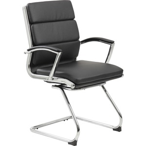 Boss+Contemporary+Executive+Guest+Chair+In+Caressoft+Plus+-+Black+Vinyl+Seat+-+Cantilever+Base+-+Black+-+1+Each