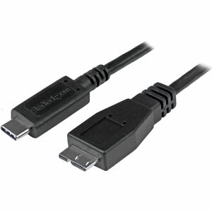 StarTech 3.3ft (1m) USB-C to Micro USB-B Cable, USB 10Gbps, Data Cord, 3A, USB C to Micro-B Data Transfer Cable