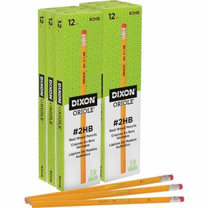 Dixon+Wood-Cased+Pencils+-+Black+Lead+-+%232+-+Yellow+Wood+Barrel+-+1+Dozen%2FBox+-+6+%2F+Pack
