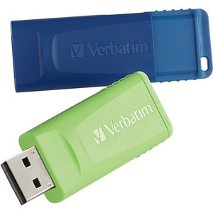 Microban 32GB Store 'n' Go USB Flash Drive Pack - 32 GB - USB 2.0 Type A - Blue, Green - Lifetime Warranty - 2 / Pack - TAA Compliant