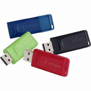 16GB Store nftGo&reg; USB Flash Drive - 4pk - Red-Green-Blue-Black - 16GB - 4pk - Blue-Gre
