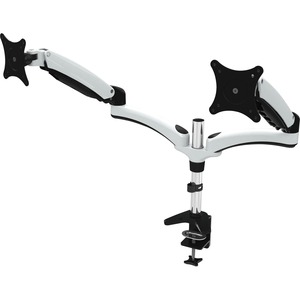 Amer Mounts HYDRA2 Clamp Mount for Monitor - White, Chrome, Black - Height Adjustable - 15" to 29" Screen Support - 8 kg Load Capacity - 75 x 75, 100 x 100 - VESA Mount Compatible - 1