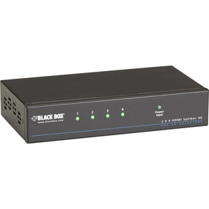 Black Box 4K HDMI Splitter - 1x4 - 3840 + 2160 - 1 x HDMI In - 4 x HDMI Out - TAA Complian
