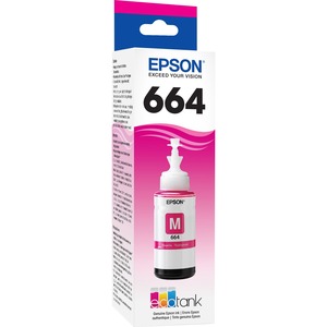 Epson T664, Magenta Ink Bottle - Inkjet - Magenta - 6500 Pages