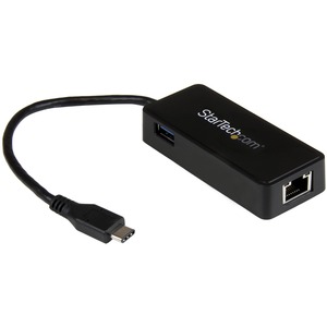StarTech.com USB-C to Ethernet Gigabit Adapter Thunderbolt Compatible USB Type Network Adapter USB Ethernet Adapter - Use the USB Type C port on a laptop to add a GbE port & USB Type A port - USB 3.0 - USB-C to Gigabit Ethernet Adapter - USB C Ethernet Adapter - Works w/ MacBook, Chromebook Pixel, Dell XPS 12 & Latitude 12 7000 Series 2-in-2 - USB C Network Adapter