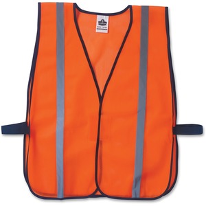 Ergodyne+Orange+Standard+Vest+-+Fabric+-+Orange+-+High+Visibility%2C+Comfortable%2C+Machine+Washable%2C+Breathable%2C+Hook+%26+Loop+Closure%2C+Reflective+-+1+Each