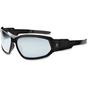 Ergodyne Loki In/Outdoor Lens Safety Glasses - Durable, Flexible, Scratch Resistant, Anti-fog, Non-slip, Perspiration Resistant, Convertible, Comfortable, Elastic Strap - Ultraviolet Protection - Black - 1 Each