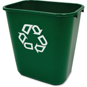 Rubbermaid+Commercial+Deskside+Recycling+Container+-+7.03+gal+Capacity+-+Rectangular+-+15%26quot%3B+Height+x+10.2%26quot%3B+Width+-+Plastic+-+Green+-+12+%2F+Carton