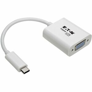 Tripp Lite U444-06N-VGA-AM USB 3.1 Gen 1 USB-C to VGA Adapter (M/F) - 6" USB/VGA Video Cable for Smartphone, Chromebook, Projector, Monitor, Notebook, Tablet, MacBook, Video Device - First End: 1 x USB 3.1 (Gen 1) Type C - Male - Second End: 1 x 15-pin HD-15 - Female - 5 Gbit/s - Supports up to 1920 x 1080 - Shielding - Nickel Plated Connector - White