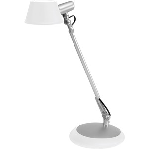 Alba LEDLUCE Desk Lamp - 1 x 6.50 W LED Bulb - Weighted Base, Adjustable - 330 lm Lumens - ABS - Desk Mountable - White - for Desk, Table