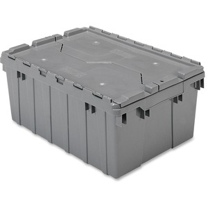 Akro-Mils+Attached+Lid+Storage+Container+-+Internal+Dimensions%3A+8.63%26quot%3B+Height+-+External+Dimensions%3A+21.5%26quot%3B+Length+x+15%26quot%3B+Width+x+9%26quot%3B+Height+-+35+lb+-+8+gal+-+Padlock%2C+String%2FButton+Tie+Closure+-+Stackable+-+Plastic+-+Gray+-+For+File+-+1+Each