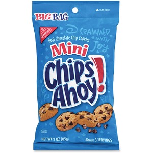 Chips Ahoy! Mini Chocolate Chip Cookies - Chocolate Chip - 3 - 12 / Carton