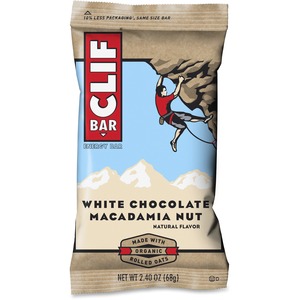 Clif Bar White Chocolate Macadamia Nut Energy Bar - Individually Wrapped - White Chocolate, Macadamia Nut - 2.40 oz - 12 / Box