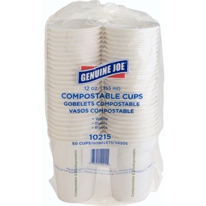 Genuine Joe Eco-friendly Paper Cups - 12 fl oz - 50 / Pack - White - Paper