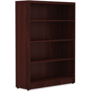 Lorell+Chateau+Series+Bookshelf+-+1.5%26quot%3B+Top%2C+36%26quot%3B+x+11.6%26quot%3B48.5%26quot%3B+Bookshelf+-+4+Shelve%28s%29+-+Reeded+Edge+-+Material%3A+P2+Particleboard+-+Finish%3A+Mahogany+-+Durable%2C+Sturdy+-+For+Office%2C+Book