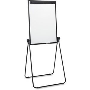 Lorell+2-sided+Dry-Erase+Easel+with+Flip-Chart+Clip+-+36%26quot%3B+%283+ft%29+Width+x+24%26quot%3B+%282+ft%29+Height+-+Melamine+Surface+-+Black+Steel+Frame+-+Rectangle+-+1+Each