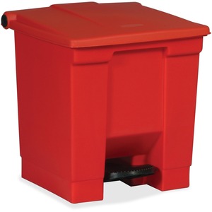 Rubbermaid+Commercial+Step-on+Waste+Container+-+Step-on+Opening+-+8+gal+Capacity+-+Puncture+Resistant%2C+Durable+-+17.1%26quot%3B+Height+x+15.8%26quot%3B+Width+-+Plastic%2C+High-density+Polyethylene+%28HDPE%29%2C+Resin+-+Red+-+1+Each