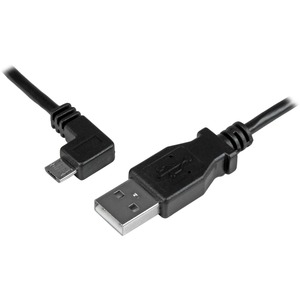 StarTech.com+2m+6+ft+Left+Angle+Micro-USB+Charge-and-Sync+Cable+M%2FM+-+USB+2.0+A+to+Micro-USB+-+24+AWG