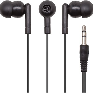 Califone+E1+Multimedia+Ear+Bud+With+3.5mm+Plug+-+Stereo+-+Black+-+Mini-phone+%283.5mm%29+-+Wired+-+Earbud+-+Binaural+-+In-ear+-+3.90+ft+Cable+-+1